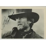 Clint Eastwood signed 7x5 inch black and white photo. Good Condition. All autographs come with a