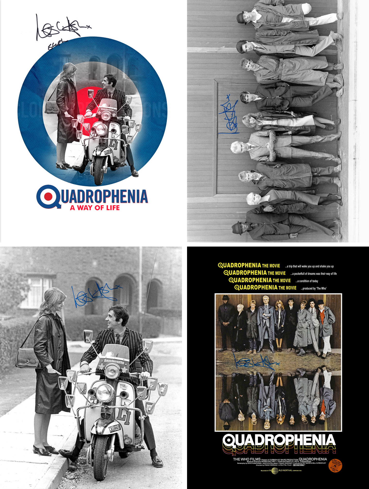 SALE! Lot of 4 Quadrophenia hand signed 16x12 photos. This is a beautiful lot of 4 hand signed large