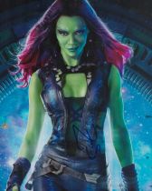 Zoe Saldana signed 10x8 inch Guardians of the Galaxy colour photo. Good Condition. All autographs