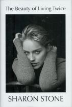 Sharon Stone signed hard back book titled The Beauty of Living Twice signature on book plate affixed