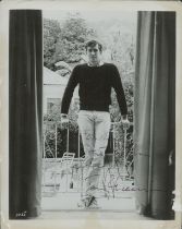 Anthony Perkins signed 10x8 inch black and white photo dedicated. Good Condition. All autographs