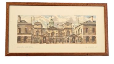 Original Railway Carriage Print 'London Horse Guards Whitehall' by John H Baker from LNER/BR