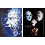 SALE! Lot of 2 Hellraiser Pinhead hand signed 16x12 photos. This is a beautiful lot of 2 hand signed