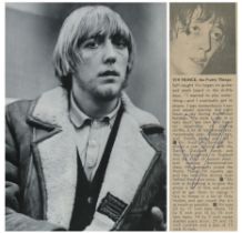 Viv Prince English Drummer Of The Pretty Things Signed Cut Picture With Photo. Good Condition. All