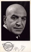 Telly Savalas signed 8x5 inch black and white Tales of the Unexpected promo photo. Good Condition.