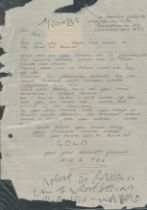 Historic Handwritten Letter To Reggie Kray from Fellow Prisoner Robert Powell AKA Fox. Reggie Kray