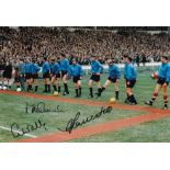 Autographed MANCHESTER CITY 1969 12 x 8 Photo : Col, depicting the Manchester City team captain by