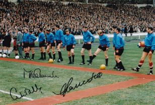Autographed MANCHESTER CITY 1969 12 x 8 Photo : Col, depicting the Manchester City team captain by