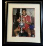 John Barnes singed photo framed. Good Condition. All autographs come with a Certificate of