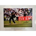 Lance Klusener signed limited edition print with signing photo. Lance Klusener is one of the most