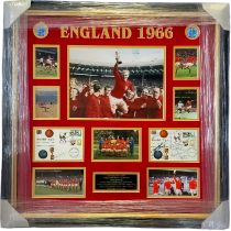 England World Cup Winners 1966, 30x30 inch approx. mounted and framed signature display includes all