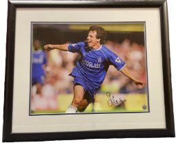 Gianfranco Zola signed photo framed. Good Condition. All autographs come with a Certificate of