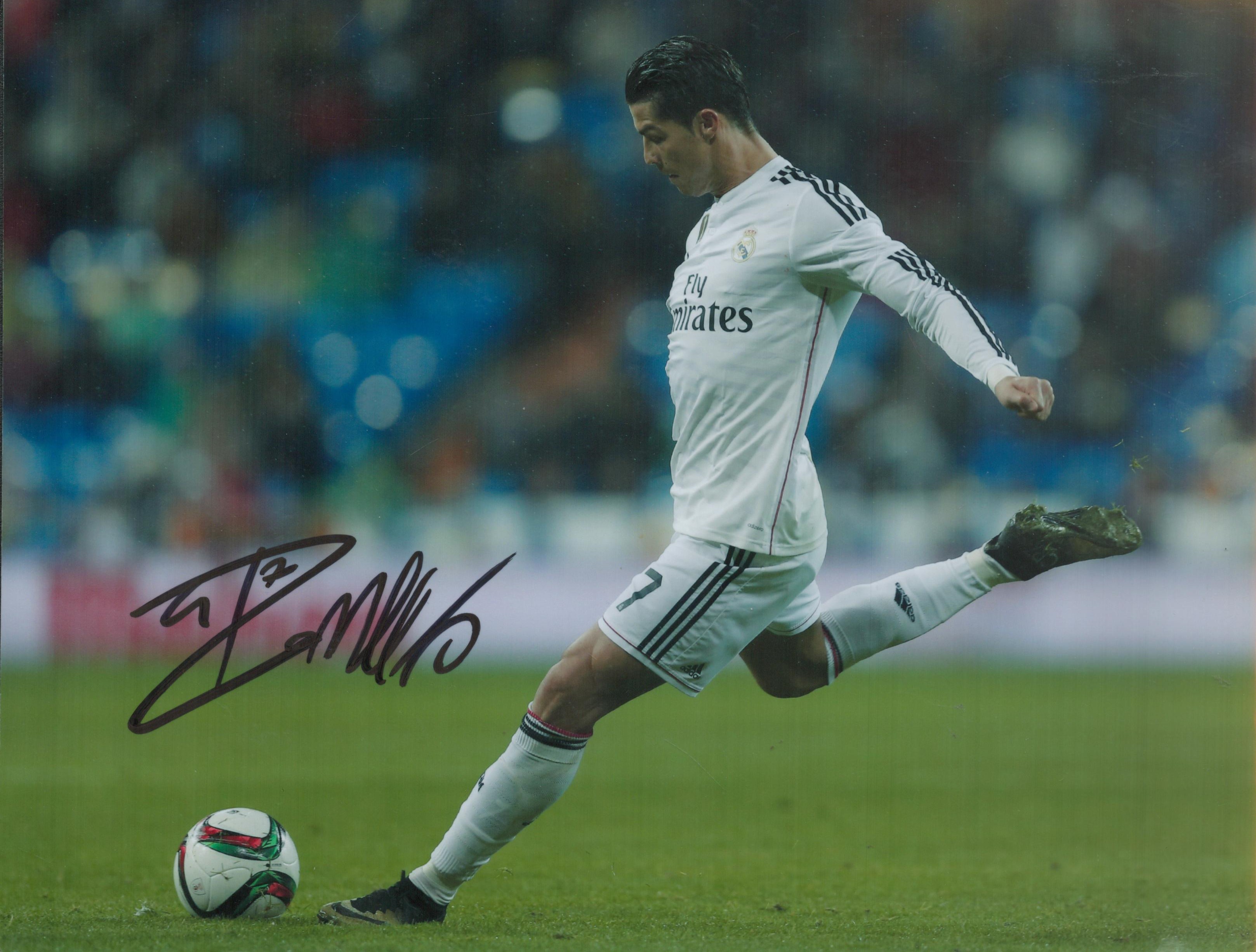 Cristiano Ronaldo signed 10x8 inch colour photo pictured in action for Real Madrid. Good