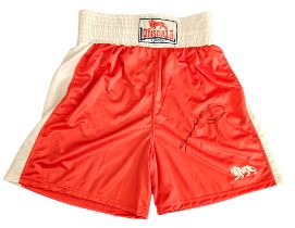 Sugar Ray Leonard signed Boxing Short LONSDALE LONDON TM Size L. Good Condition. All autographs come
