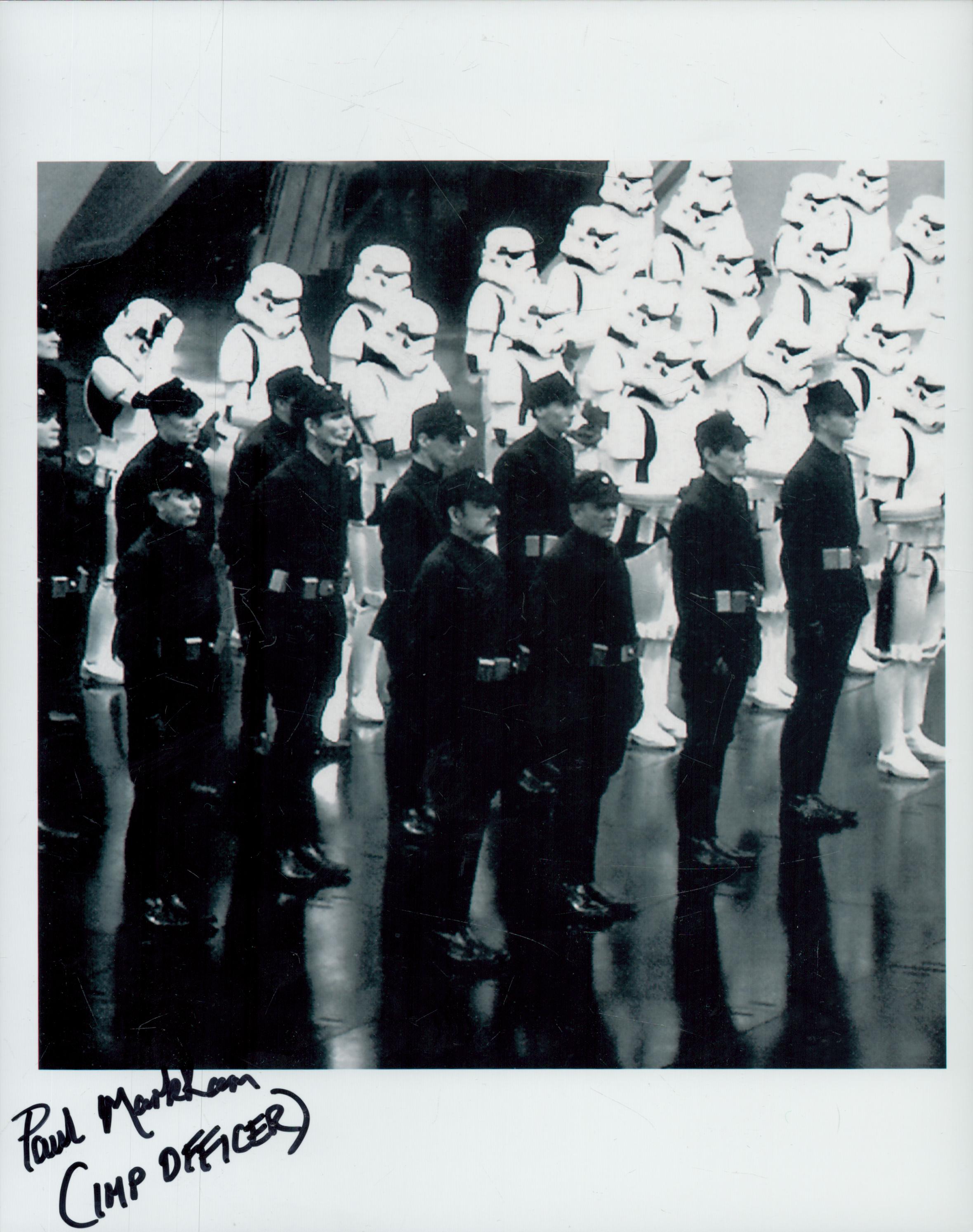 Paul Markham signed 10x8 inch Star Wars black and white photo. Good Condition. All autographs come