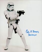 Colin P Skeaping signed 10x8 inch Star Wars Stormtrooper colour photo. Good Condition. All