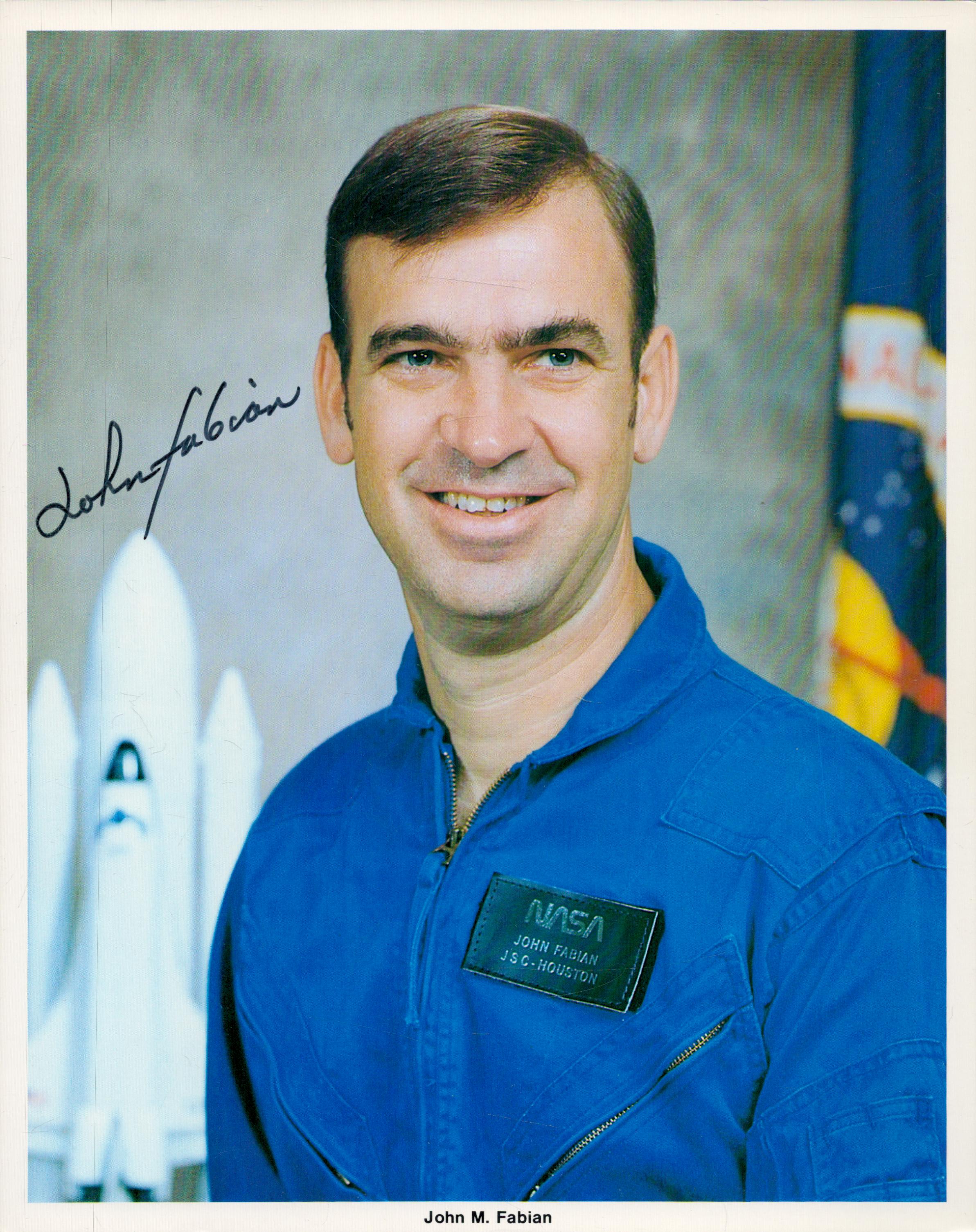 John M. Fabian signed 10x8 inch NASA colour photo. Space, Astronaut. Good Condition. All