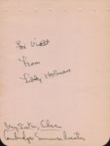 Libby Holman signed 7x5 inch vintage album page. Good Condition. All autographs come with a