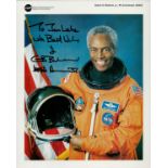 Guion S Bluford signed 10x8 inch NASA colour photo dedicated. Space, Astronaut. Good Condition.