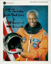 Guion S Bluford signed 10x8 inch NASA colour photo dedicated. Space, Astronaut. Good Condition.