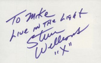 Steven Williams signed 6x4 inch white card dedicated. Good Condition. All autographs come with a