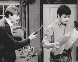 The Likely Lads cult 1970's TV comedy series 8x10 B/W scene photo signed by actor James Bolam.