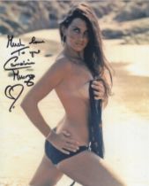 James Bond actress Caroline Munro stunning signed sexy 8x10 inch colour photo. Good Condition. All