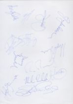 Brentford FC 1998-99 Multi signed A4 Sheet. Signatures such as Woodman, Boxall, Powell, Anderson,