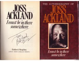 Joss Ackland signed title page in I Must Be in There Somewhere: The Autobiography of Joss Ackland.