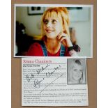Emma Chambers signed bio Approx. 3.75x5 Inch includes Colour Photo 6x4 Inch. 'Vicar of Dibley' Was