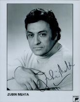 Zubin Mehta signed Promo. Black and White Photo 10x8 Inch. Is an Indian conductor of Western