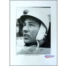 Sir Stirling Moss signed limited edition print with signing photo There can be no more famous
