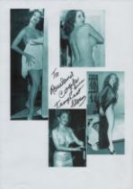 Tempest Storm signed (life signature) Photocopy of Black and White Print Approx. 12x8.5 Inch. Was an