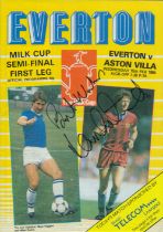 Dennis Mortimer signed Milk Cup Semi Final Programme 1984 Everton V Aston Villa. Good Condition. All