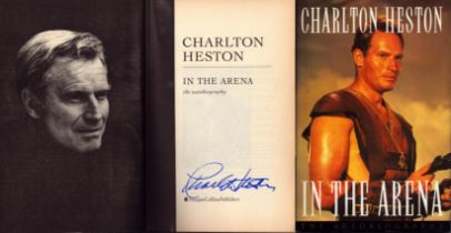 Charlton Heston Signed 1995 1st Edition Hardback Book. In The Arena: The Autobiography by Charlton