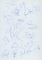 Ipswich Town multi signed A4 Sheet from 2002-03. Signatures such as Marshall, Miller, Pullen, Brown,