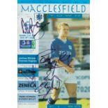 Macclesfield V Exeter City 1997 multi signed programme. Signed by Alan Ball, Sammy Mcilroy, Peter