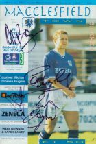 Macclesfield V Exeter City 1997 multi signed programme. Signed by Alan Ball, Sammy Mcilroy, Peter