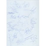 Bournemouth FC multi signed A4 Sheet from 2003-04. Signatures such as Moss, Elliott, Stock,