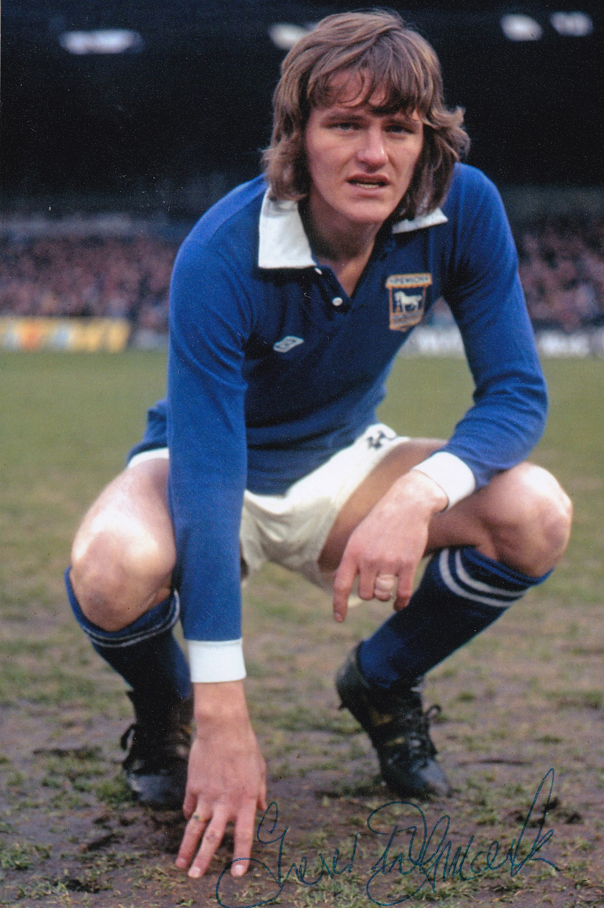 Autographed TREVOR WHYMARK 6 x 4 Photo : Col, depicting Ipswich Town centre-forward TREVOR WHYMARK