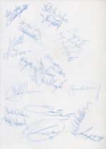 Southampton FC multi signed A4 Sheet from 1992-93. Signatures such as Le Tissier, Monkou, Flowers,