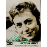 Caterina Valente signed vintage Promo. Black and White Photo 7x5 Inch. Is an Italian French