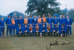 Autographed MIKE CHANNON 12 x 8 Photo : Col, depicting England players posing for a squad photo at
