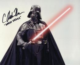 Star Wars movie Darth Vader body double actor C Andrew Nelson signed 8x10 colour photo. Good