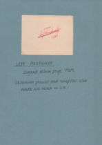 Lee Pouishnoff signed album page dated 1929. Good Condition. All autographs come with a