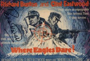 Where Eagles Dare classic war movie 8x12 inch colour poster photo signed by actor Derren Nesbitt.