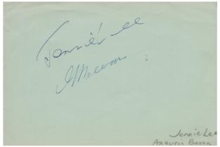 Multi signed Aneurin Bevan and Jennie Lee Album page Approx. 6.5x4.5 Inch. Politician. Good