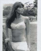 007 James Bond movie The Spy Who Loved Me actress Caroline Munro signed sexy bikini B/W 8x10