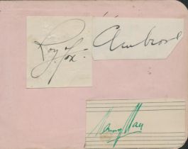 Multi signed Roy Fox, Henry Hall, CBE and Ambrose Album page 4.5x3.5 Inch. Roy Fox Bandleader.