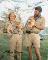 Born Free classic 8x10 colour movie scene photo signed by actress Virginia McKenna. Good